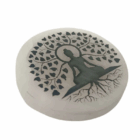 Plato Selenita Grabado Arbol Buda 10 Cms Aprox