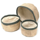 Conjunto de 3 cestas de yute natural REBORDE Carbón