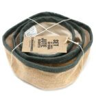 Conjunto de 3 cestas de yute natural REBORDE Carbón