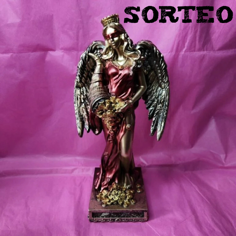 SORTEO Figura Diosa De La Fortuna Con Alas 28 Cms Aprox Color ROJO