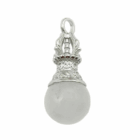 Colgante Dorge / Vajra En Metal Con Piedra Cuarzo Blanco Cms Aprox