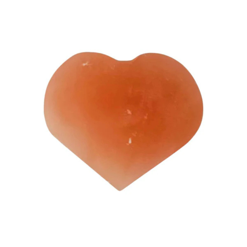Selenita Naranja Forma Corazón 7.5 Cms Aprox