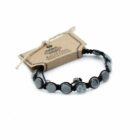 Pulsera Magnetica Hematites Shamballa Esquinas Redondas. BOTÓN REDONDO