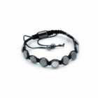 Pulsera Magnetica Hematites Shamballa Esquinas Redondas. BOTÓN REDONDO