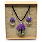 CONJUNTO Flores Prensadas ORGONITA.Arbol De La Vida Lavanda