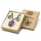 CONJUNTO Flores Prensadas ORGONITA.Arbol De La Vida Lavanda