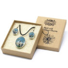 CONJUNTO Flores Prensadas ORGONITA. Arbol De La Vida Azul
