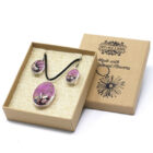 CONJUNTO Flores Prensadas ORGONITA. Arbol De La Vida Rosa brillante