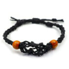 Pulsera de Macrame para Piedras Preciosas 20-28cm Negro
