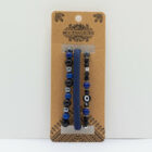 SET DE PULSERAS CON CUERO Y PIEDRAS NATURALES. HECHO A MANO. AZUL. VARIOS MODELOS