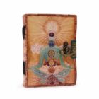 CUIADERNO GRIMORIO de Cuero Buda 7 Chakras. HOJAS DE PAPIRO