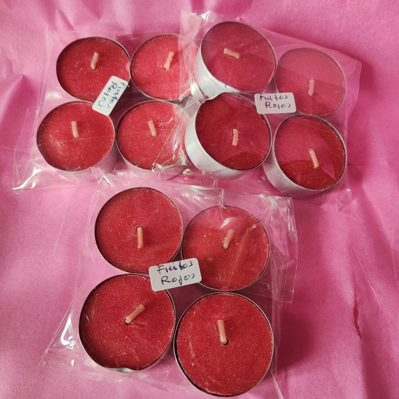 Velas de té aromaterapia: Frutos Rojos (4 unidades).