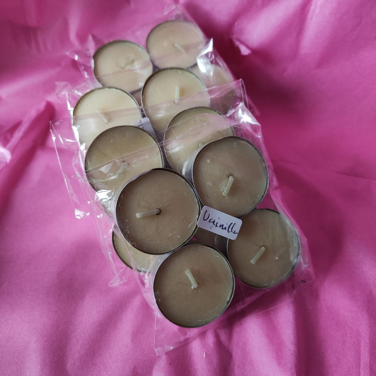 Velas de té aromaterapia: Vainilla de Madagascar (4 unidades).