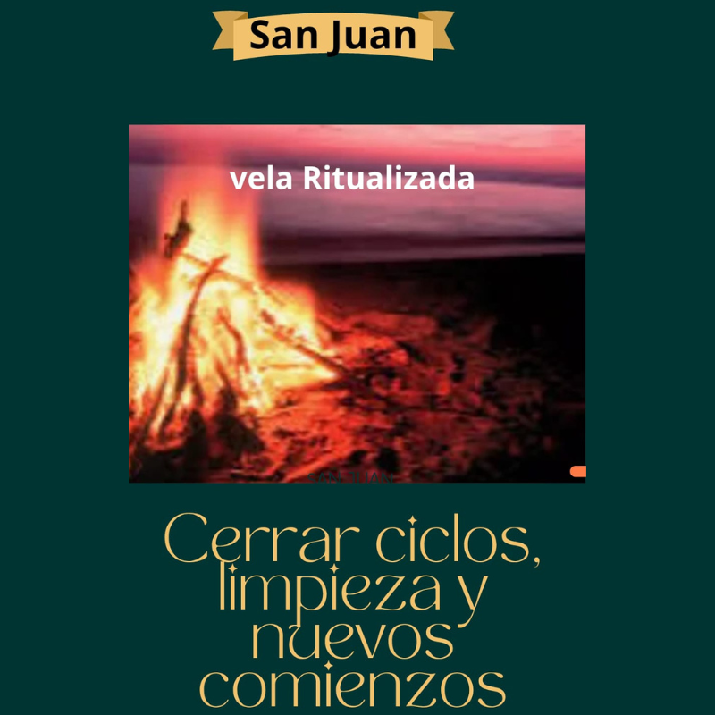 VELA MÁGICA RITUAL NOCHE DE SAN JUAN. UNGIDA Y RITUALIZADA. CON ORACIÓN. Cerrar ciclos, limpieza y nuevos comienzos