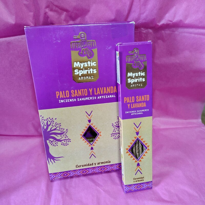 Incienso varillas gruesas de PALO SANTO CON LAVANDA. SAHUMERIO. MYSTIC SPIRITS