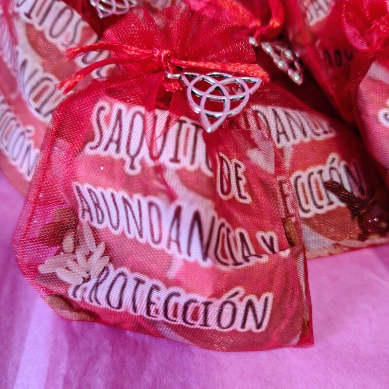 SAQUITO DE LA ABUNDANCIA. HECHO A MANO CON AMOR. Bolsita AMULETO