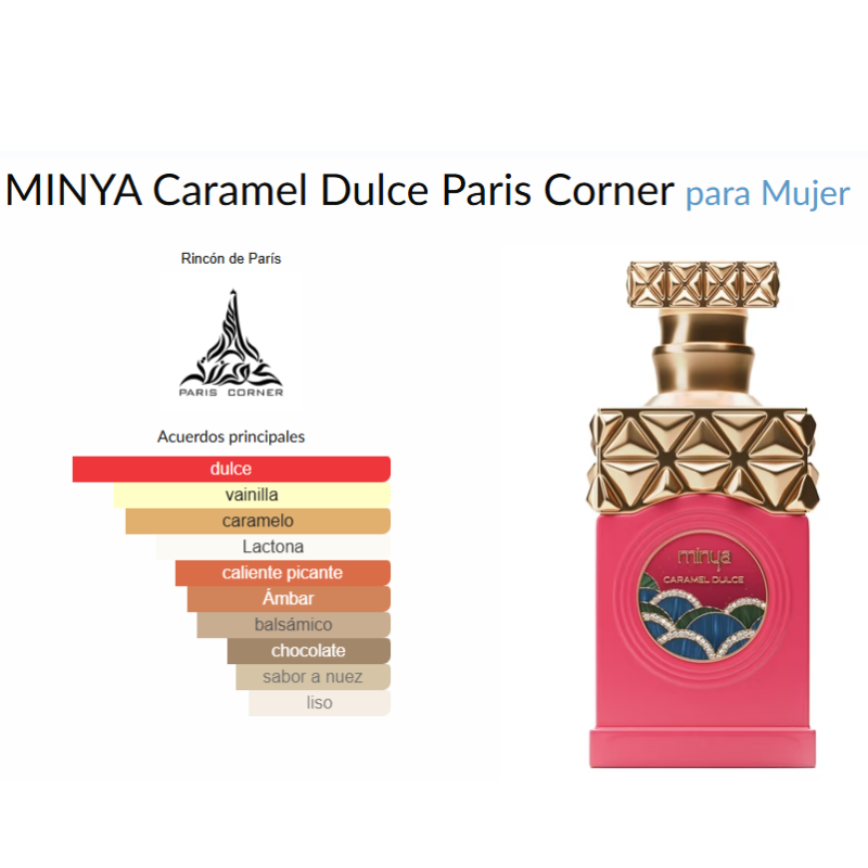 PERFUME MINYA CARAMEL. 100ML . PARIS CORNER