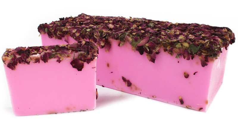 PASTILLA DE JABÓN AMOR PROPIO Y AUTOESTIMA ARTESANAL. ROSAS Y PÉTALOS.