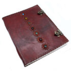 CUADERNO GRIMORIO Libro GIGANTE de Cuero de los 7 Chakras 33x25x2,5 (cm),