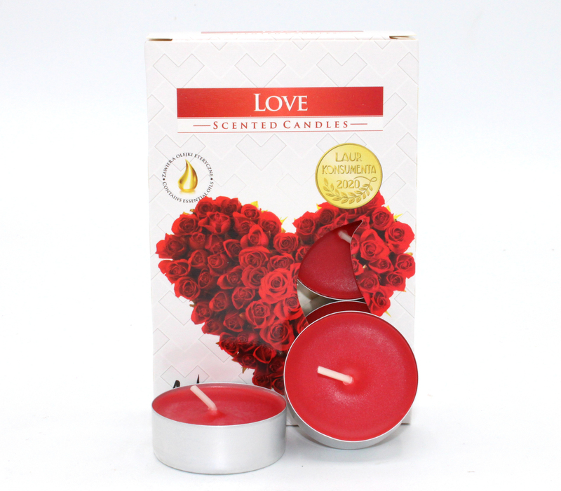 Set de 6 velas de té perfumadas Amor Propio