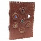 CUADERNO GRIMORIO de Cuero Piedra 7 ChakraS. PIEDRA NATURAL. 22x15x2 (cm)