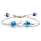Pulsera Flores Prensadas.3 flores. Orgonita. Varios modelos.