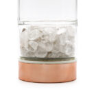 Botella de Cristal para Infusión de Te Oro Rosa. Cuarzo Roca . 23,8 x 6,3 (cm). 500 ML
