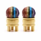 ESFERA FACETEADA Curativa de Piedras Preciosas y soporte de madera. Siete chakras. 10 x 5,5 (cm)