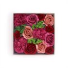 Flores de Jabón Caja Cuadrada Bendiciones Rosas Vintage 15x8x15
