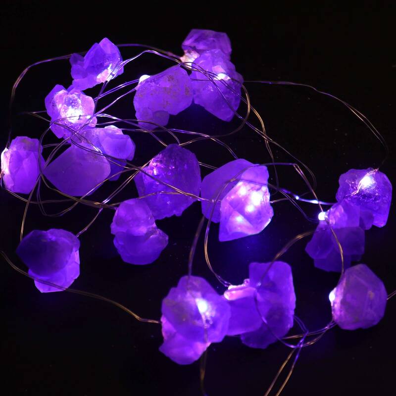 Luces LED Encantadas con Piedras Preciosas Amatista