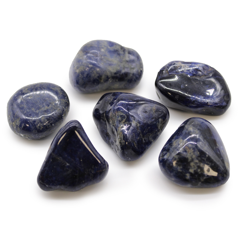 CANTO RODADO PIEDRA NATURAL Sodalita Azul puro