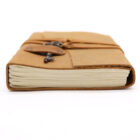 CUIADERNO GRIMORIO de Cuero CLARO. ABRECAMINOS. HOJAS DE PAPIRO 13x18 (cm)