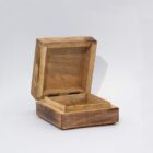 Caja Cuadrada Pequeña 10 x 10 x 4,2 cm Hongo Verde azulado. Seta