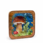 Bandeja Cuadrada Grande · 15 × 15 × 2,5 cm · Hongo Verde Azulado 🍄 Descripción del producto Bandeja decorativa artesanal en formato cuadrado grande, elaborada en madera de mango y pintada a mano con un encantador diseño de hongo verde azulado tipo seta. Ideal para organizar objetos personales como llaves, joyas o cristales, esta pieza aporta un toque natural y mágico a cualquier espacio. Su acabado esmaltado y colores vibrantes la convierten en un elemento decorativo único y funcional. 📏 Características técnicas Especificación Detalle Dimensiones 15 × 15 × 2,5 cm Material Madera de mango Diseño Hongo verde azulado esmaltado Peso Aprox. 0,56 kg Origen India (hecho a mano) Código de barras 5056422955119 🎁 Beneficios y aplicaciones Organización con estilo: perfecta para guardar bisutería, monedas, cristales o pequeños accesorios. Decoración artesanal: añade un toque bohemio y natural a salones, dormitorios o espacios esotéricos. Regalo original: ideal para sorprender con una pieza única y funcional. Complemento esotérico: perfecta para altares, rituales o espacios de meditación. ⚠️ Cuidados Evita la exposición prolongada al agua o humedad. Limpia con un paño seco y suave. No exponer directamente al sol para conservar los colores y el acabado.