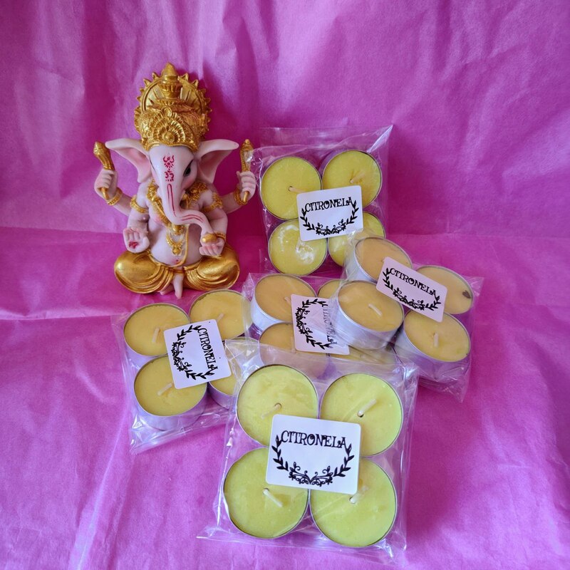 Velas de té aromaterapia: CITRONELA (4 unidades).
