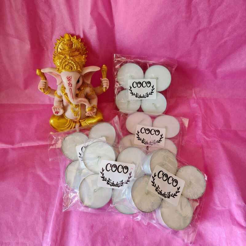Velas de té aromaterapia: Coco fresco (4 unidades).