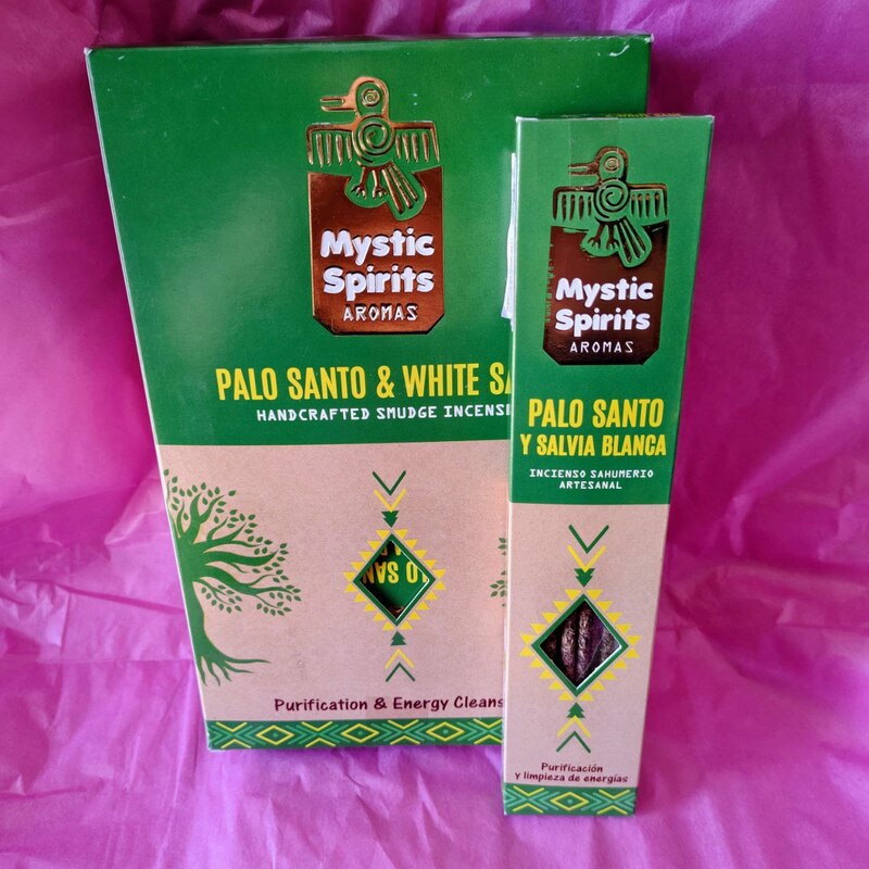 Incienso varillas gruesas de PALO SANTO CON SALVIA BLANCA. SAHUMERIO. MYSTIC SPIRITS