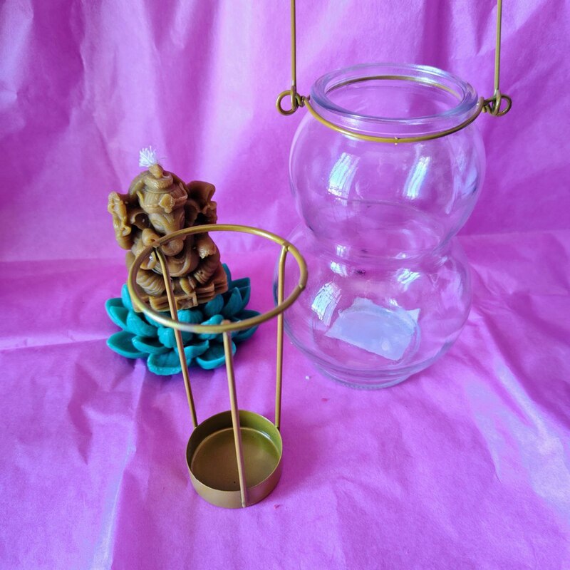 PORTA VELAS METAL extraíble. FAROL ENTRE LA NIEBLA.VELA TE UNGIDA DE REGALO