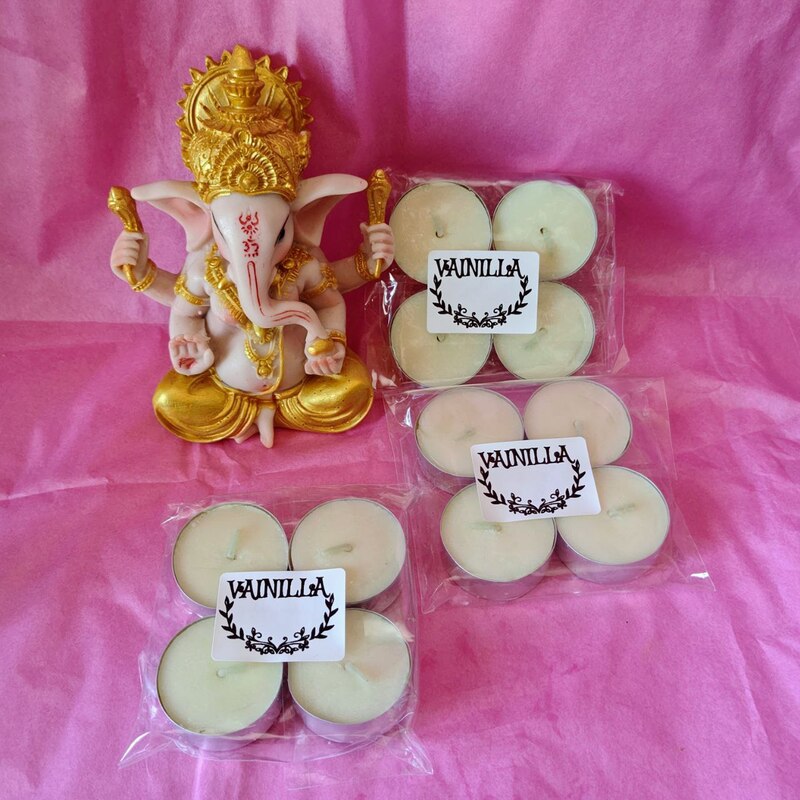 Velas de té aromaterapia: Vainilla de Madagascar (4 unidades).