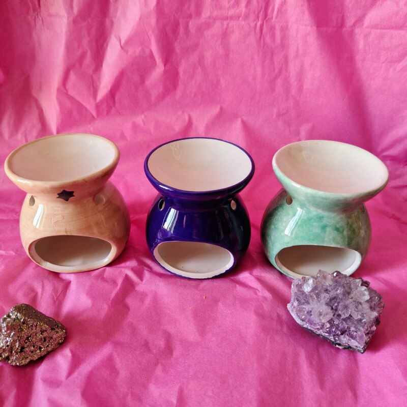 QUEMADOR DE ACEITE Y CERAS: RANITA. VARIOS COLORES.