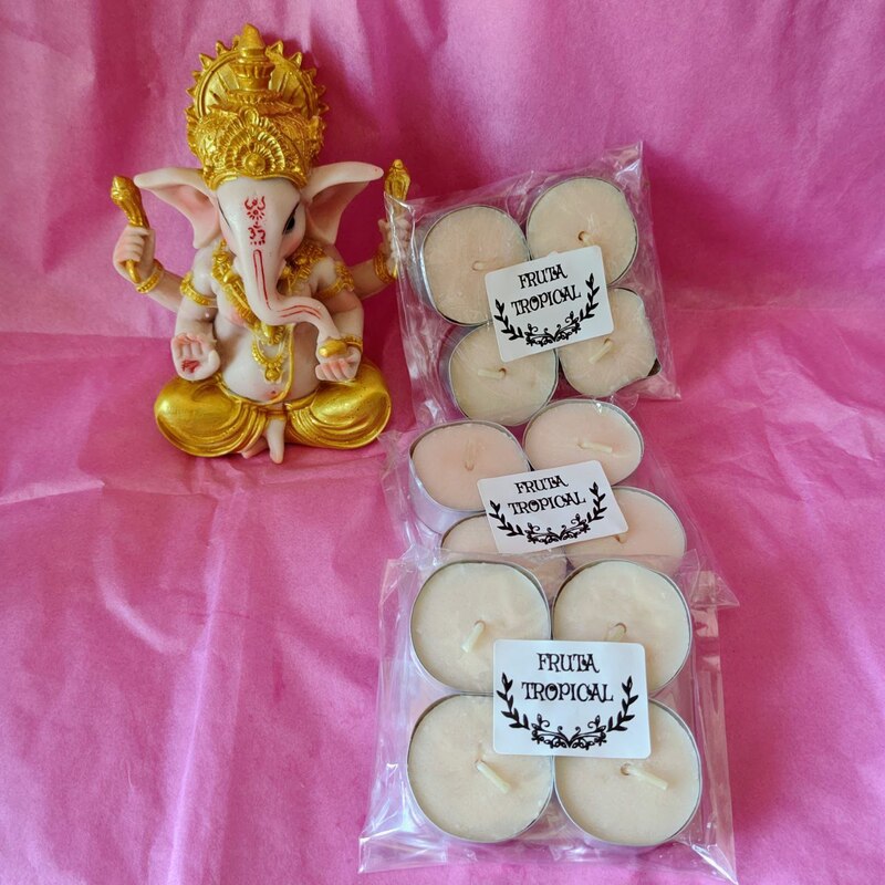 Velas de té aromaterapia: FRUTAS TROPICALES (4 unidades).