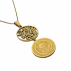 Collar Acero Tetragramaton Dorado San Benito Cadena 40+5 Cms. Doble protección