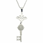 Collar Acero Nudo De Bruja Llave San Benito Cadena 40+5 Cms Doble protección