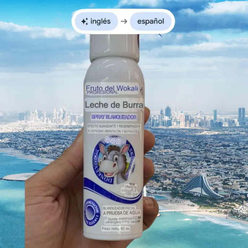 SPRAY BLANQUEADOR Y REGENERADOR FACIAL LECHE DE BURRA . FRUIT DE WOKALI. 80ML.