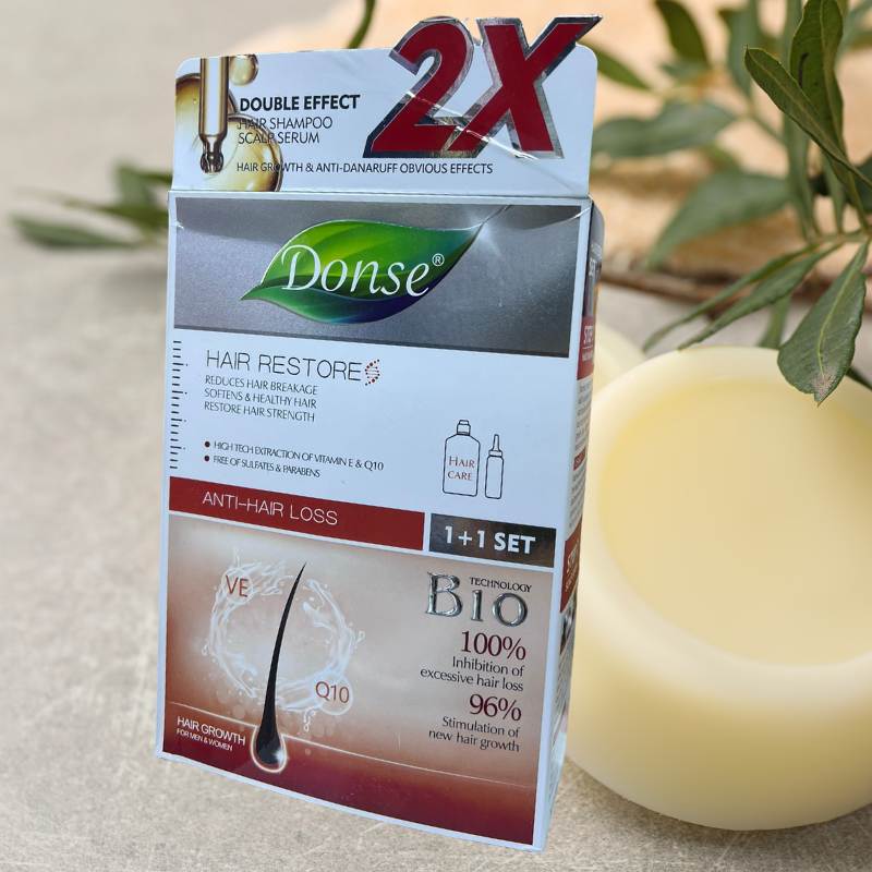TRATAMIENTO INTENSIVO DUO. RESTAURADOR Y ANTICAIDA. DONSE. BIO. CHAMPÚ Y SERUM PREMIUM