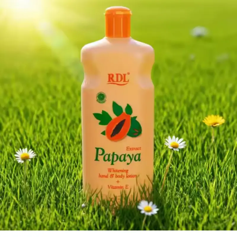 LOCIÓN CORPORAL Y DE MANOS BLAQUEADORA CON EXTRACTO DE PAPAYA ORGÁNICA. 600ML. RDL