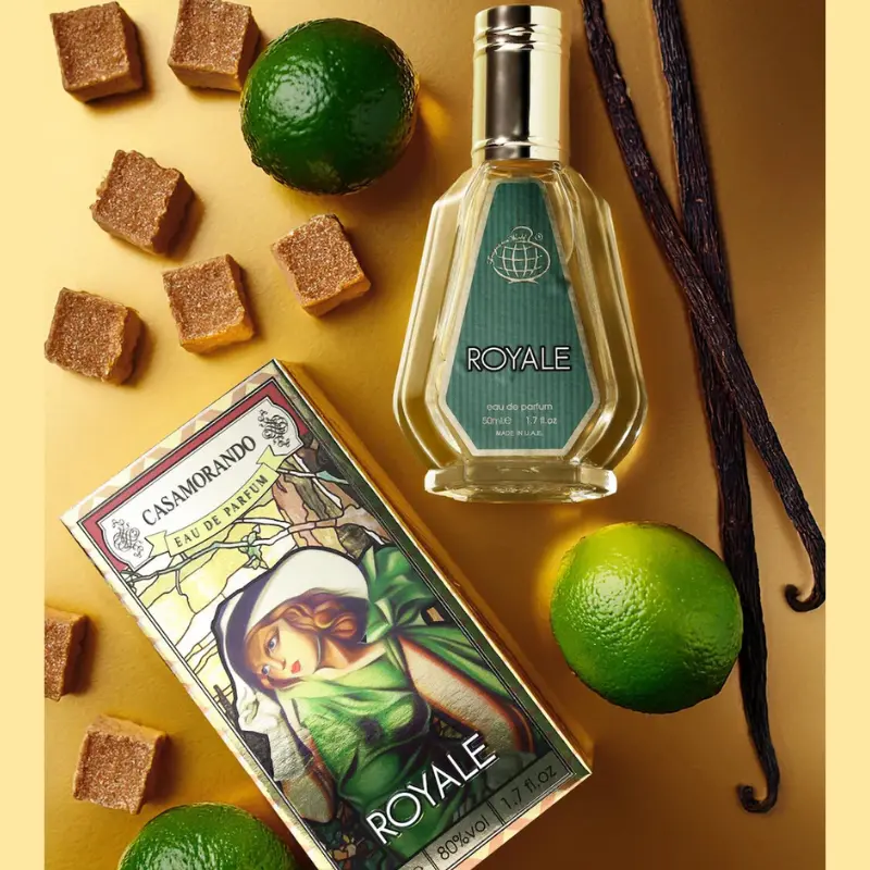 Perfume ROYALE. CASAMORANGO 50 ml. MINITALLA 🧪 Pirámide olfativa Notas de salida: Bergamota fresca Naranja roja jugosa Lavanda aromática Notas de corazón: Regaliz dulce Jazmín seductor Canela cálida Notas de fondo: Vainilla aterciopelada Almizcle envolvente Caramelo cremoso2 ✨ Características destacadas Aroma dulce, especiado y sofisticado Excelente duración y proyección Ideal para climas frescos o eventos nocturnos Presentación compacta de 50 ml, perfecta para llevar en bolso o viaje Lujo accesible con estética refinada