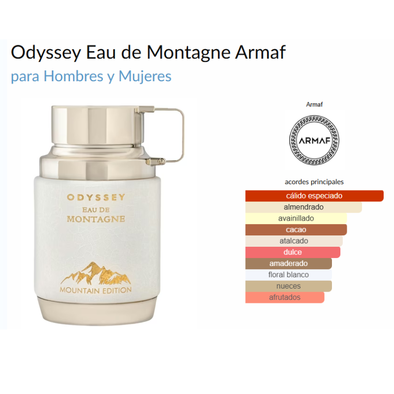 Odyssey Eau de Montagne Armaf 100 ML. UNISEX. Edición de Montaña