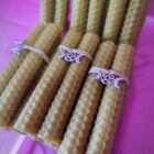 PACK DE 4 VELAS ARTESANALES MIEL PANAL NATURAL TRIPLE LUNA 10 CM