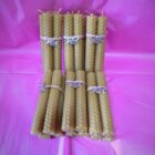 PACK DE 4 VELAS ARTESANALES MIEL PANAL NATURAL TRIPLE LUNA 10 CM